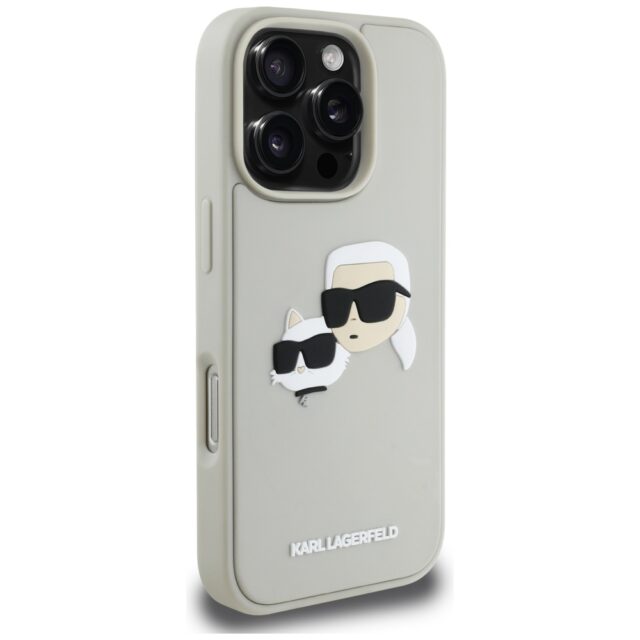 Case Karl Lagerfeld HC 3D Rubber Double Heads to iPhone 16 Pro Max beige - imagine 4