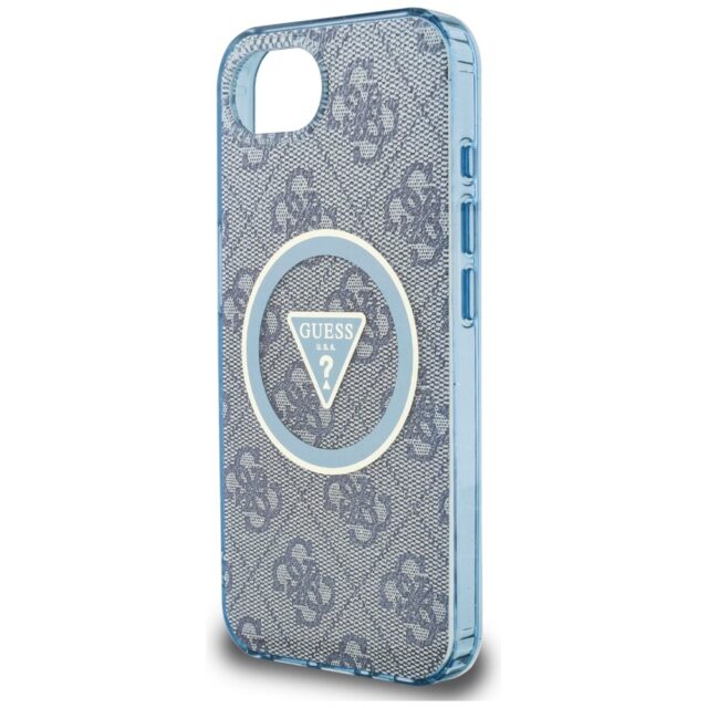 Case Guess IML Metal Glitter 4G Circle Triangle MagSafe for iPhone 16e blue - imagine 6