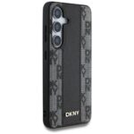 Case DKNY Leather Checkered Pattern MagSafe for Samsung Galaxy S25 black - imagine 4