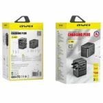 AWEI Network Adapter 2xUSB+3xUSB-C C-40 65W4in1 US/AU/EU/UK black Univesal Travel GaN Charger - imagine 2