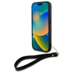 DKNY DKHCP16SPBSWSK iPhone 16 6.1" black hardcase Wrist Strap Stock Logo - imagine 4