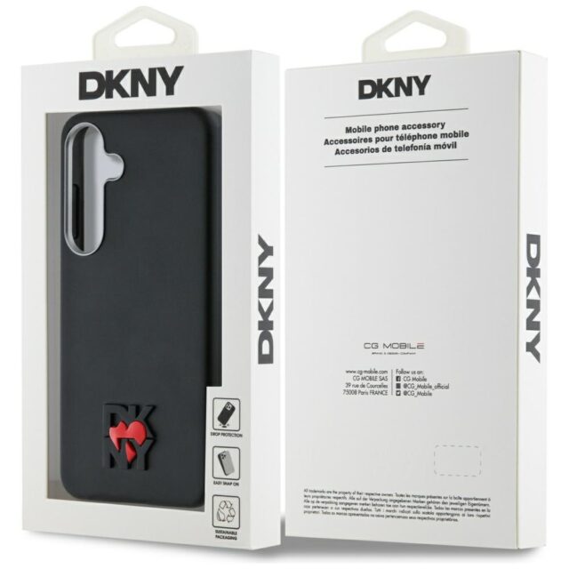 Case DKNY Leather Heart of NY for Samsung Galaxy S25 black - imagine 8