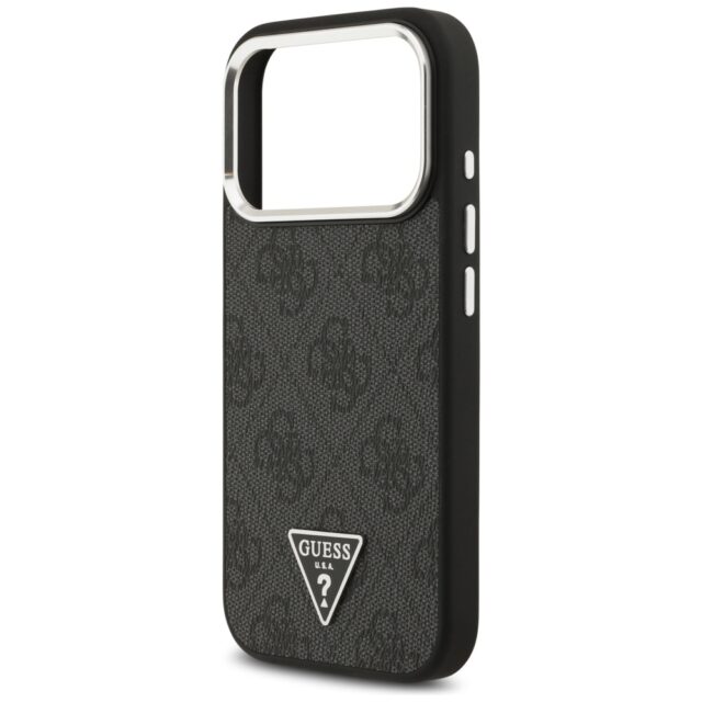 Case Guess 4G Triangle Logo MagSafe for iPhone 17 Pro black silver - imagine 6