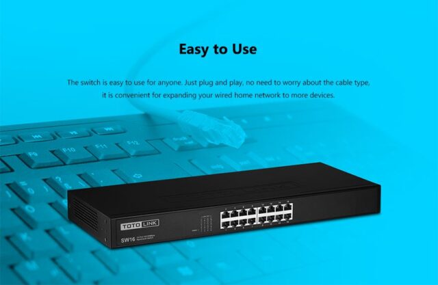 Totolink SW16 | Switch | 16x RJ45 100Mb/s, Rackmount, Unmanaged - imagine 8
