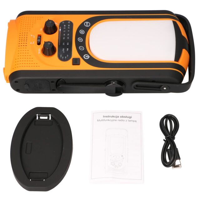 Extralink | Solar emergency radio with hand crank | dynamo, powerbank, 6000mAh, with SOS flashlight - imagine 9