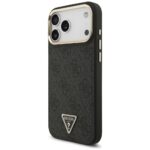 Case Guess 4G Triangle Logo MagSafe for iPhone 17 Pro Max black gold - imagine 2