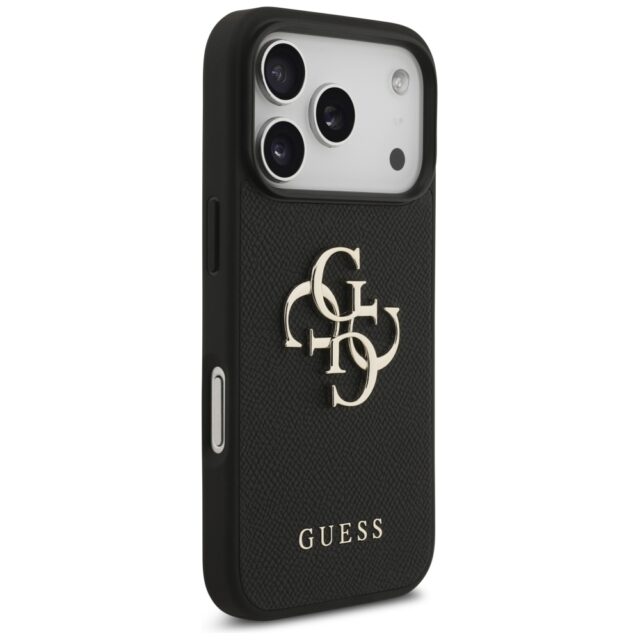 Guess Grained Big 4G & Classic Logo case for iPhone 17 Pro black - imagine 4