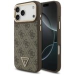 Case Guess 4G Triangle Logo MagSafe for iPhone 17 Pro Max brown gold