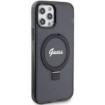 Guess GUHMP12MHRSGSK iPhone 12/12 Pro 6.1" black hardcase Ring Stand Script Glitter MagSafe - imagine 4
