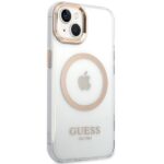 Guess GUHMP15MHTRMD iPhone 15 Plus / 14 Plus 6.7" gold hard case Metal Outline Magsafe - imagine 4