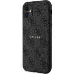 Guess GUHMN61G4GFRK iPhone 11 6.1" / Xr black hardcase 4G Collection Leather Metal Logo MagSaf - imagine 2