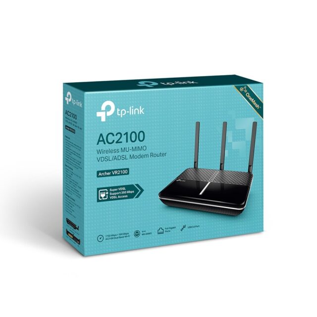TP-Link Archer VR2100 | WiFi Router | AC2100, VDSL/ADSL, Dual Band, 4x RJ45 1000Mb/s, 1x RJ11, 1x USB - imagine 3
