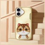 Nimmy case iPhone 16 6.1" khaki Big Eyed Pet 2.0 Cat - imagine 9