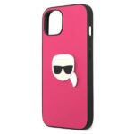 Karl Lagerfeld KLHCP13SPKMP iPhone 13 mini 5,4" pink hardcase Leather Ikonik Karl`s Head Metal - imagine 6