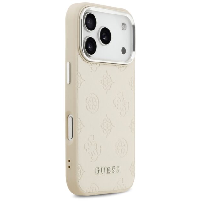 Guess Peony Hot Stamp Script MagSafe Case for iPhone 17 Pro Beige - imagine 4
