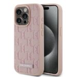 Karl Lagerfeld KLHMP15XPKHPORPP iPhone 15 Pro Max 6.7" hardcase pink Leather Monogram Metal Lo