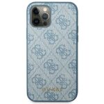 Guess GUHCP12MG4GFBL iPhone 12 / 12 Pro 6,1" blue hard case 4G Metal Gold Logo - imagine 3