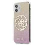 Guess GUHCP12SPCUGLPGG iPhone 12 mini 5,4" gold pink hardcase Glitter Gradient 4G Circle