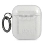 Karl Lagerfeld KLA2UCHGS AirPods cover silver Glitter Choupette - imagine 2