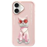 Nimmy case iPhone 16 6.1" pink Glasses Cool Cat