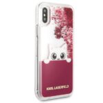 Karl Lagerfeld KLHCPXPABGFU iPhone X fushia hard case Liquid Glitter - imagine 5