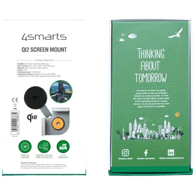Magnetic mount 4smarts Screen Mount Qi2 Monitor Mount for smartphone grey - imagine 7