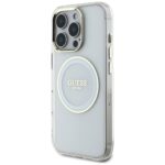 Case Guess IML Metal Colored Circle Classic Logo MagSafe for iPhone 16 Pro white - imagine 2