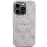 Guess GUHMP13LG4GFRP iPhone 13 Pro / 13 6.1" pink hardcase 4G Collection Leather Metal Logo Ma - imagine 3