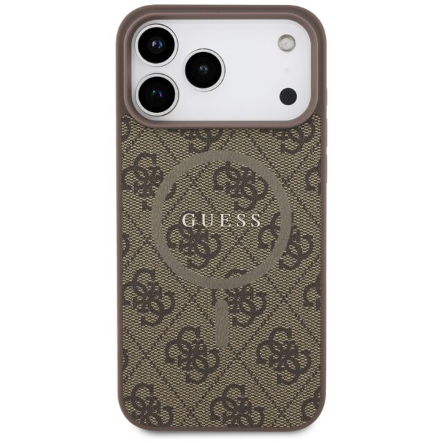 Guess 4G Ring Classic Logo MagSafe Case for iPhone 17 Pro Max Brown - imagine 3