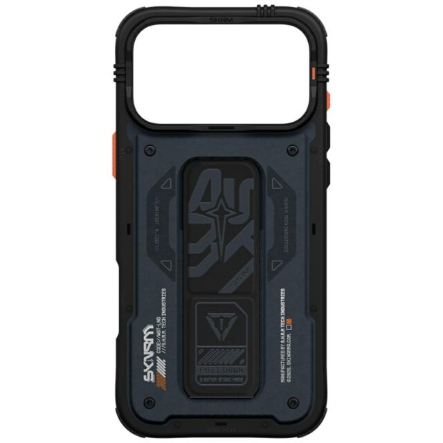 Case Skinarma Aegis for iPhone 17 Pro Max Magnetic Charging + Grip Stand navy - imagine 4