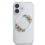 Guess GUHMP16MHFWFCT iPhone 16 Plus 6.7" transparent hardcase IML Flowers Wreath MagSaf - imagine 3