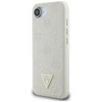 Case Guess Grained Hot Stamp Peony Triangle Logo MagSafe for iPhone 16e beige - imagine 2