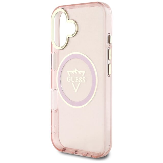 Case Guess IML Metal Mountain Logo MagSafe for iPhone 16 pink - imagine 6