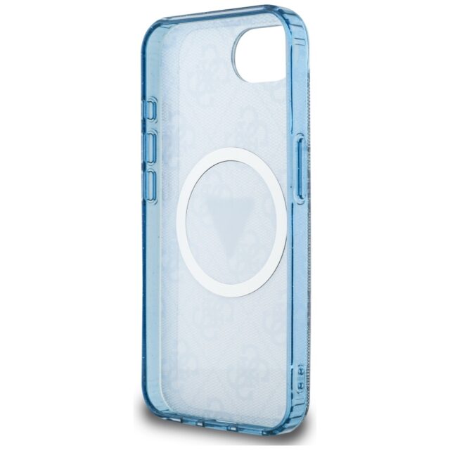 Case Guess IML Metal Glitter 4G Circle Triangle MagSafe for iPhone 16e blue - imagine 7