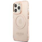 Guess GUHMP13LHTCMP iPhone 13 Pro / 13 6,1" pink hard case Gold Outline Translucent MagSafe - imagine 2