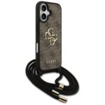 Case Guess 4G Big Logo Cord Stap         Crossbody for iPhone 17 brown - imagine 3