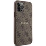 Guess GUHMP12MG4GFRW iPhone 12/12 Pro 6.1" brown hardcase 4G Collection Leather Metal Logo Ma - imagine 4