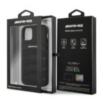 AMG AMHCP12LGSEBK iPhone 12 Pro Max 6,7" black hardcase Leather Debossed Lines - imagine 8