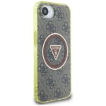 Case Guess IML Metal Glitter 4G Circle Triangle MagSafe for iPhone 16e brown - imagine 4