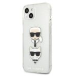 Karl Lagerfeld KLHCP13MKCTUGLS iPhone 13 / 14 / 15 6,1" silver hardcase Glitter Karl`s & Choupette - imagine 2