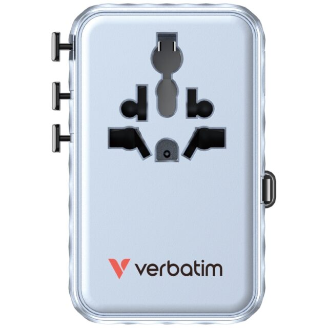 Verbatim Travel Adapter EU/UK/US GaN   2xUSB-C/2xUSB-A/1xUSB-C PD 100W blue 30192 - imagine 4