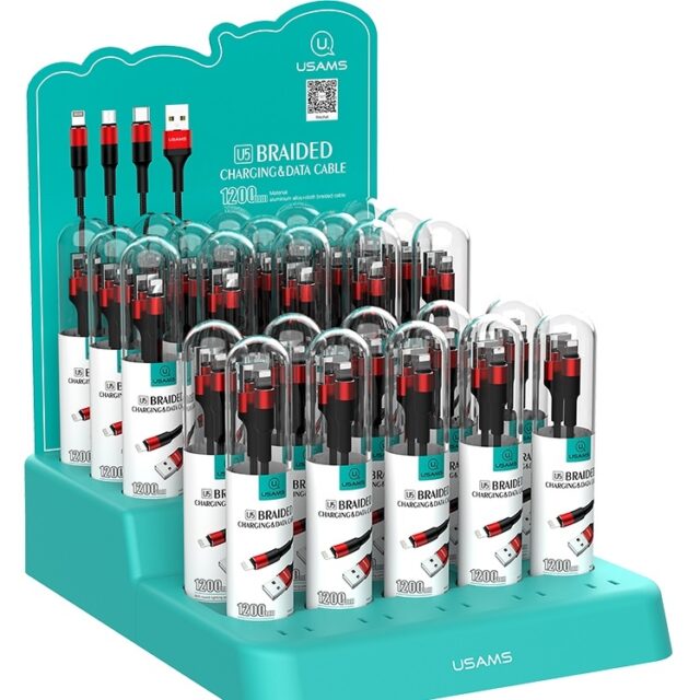 USAMS Braided U5 2A Lightning Cable red 1.2m SJ220IP02 (US-SJ220) - imagine 6