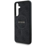 Case Guess Leather 4G Colored Ring Classic Logo MagSafe Samsung Galaxy S25+ black - imagine 6