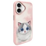 Nimmy case iPhone 16 6.1" pink Big Eyed Pet 2.0 Cat - imagine 2