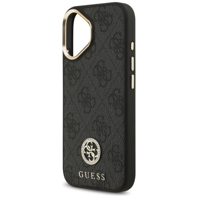Guess 4G Strass Logo & Big Strap Metal Buttons MagSafe Case for iPhone 17 Black - imagine 6
