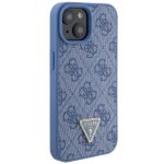 Guess GUHCP15SP4TDPB iPhone 15 / 14 / 13 6.1" blue hardcase Leather 4G Triangle Strass - imagine 4