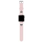 Karl Lagerfeld Pasek KLAWLSLCKP Apple Watch 42/44/45mm pink strap Silicone Karl & Choupette He