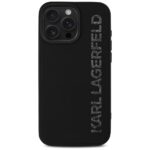 Case Karl Lagerfeld HC 3D Rubber Elongated Glitter for iPhone 16 Pro black - imagine 3