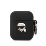 Karl Lagerfeld KLA2RUNIKK AirPods 1/2 cover black Silicone Karl Head 3D