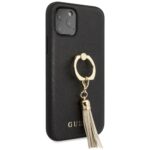 Guess GUHCN58RSSABK iPhone 11 Pro black hard case Saffiano with ring stand - imagine 5